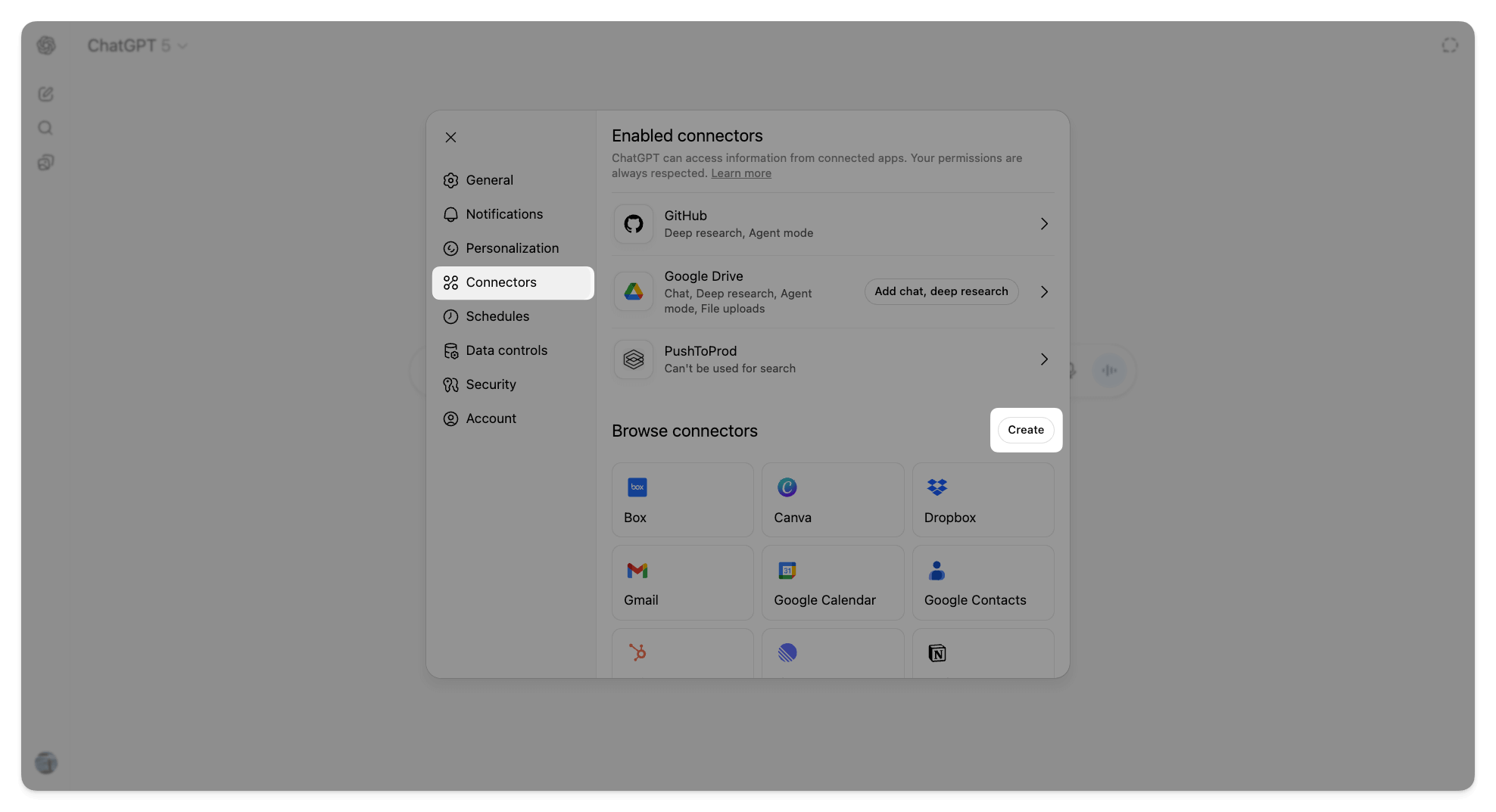 Open Connectors and add a new Remote MCP