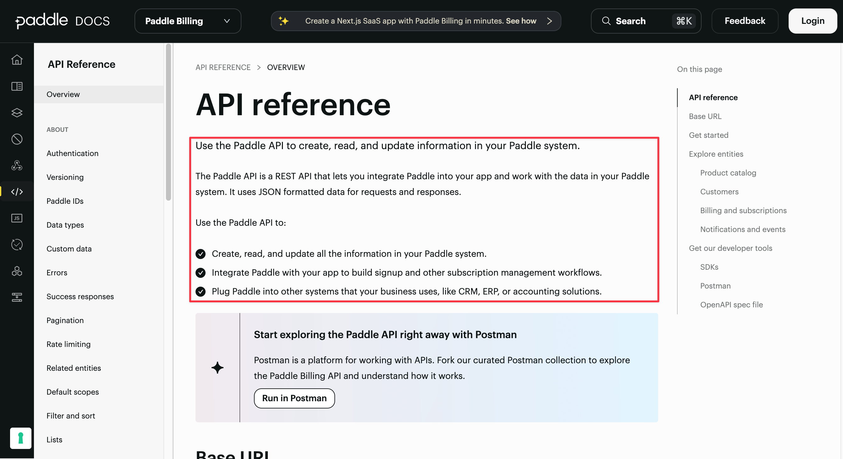 Paddle API references