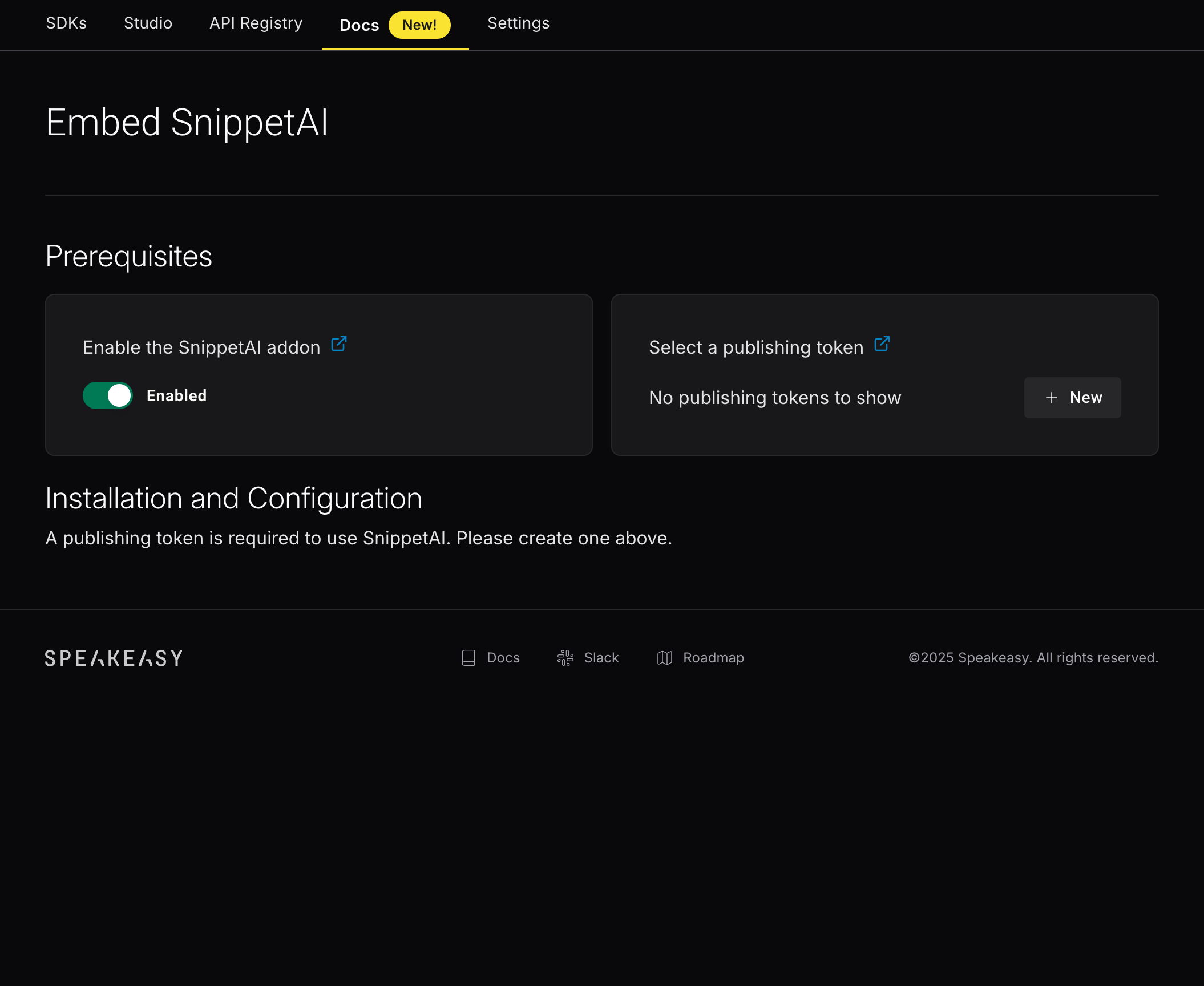 Screenshot showing the SnippetAI toggle
